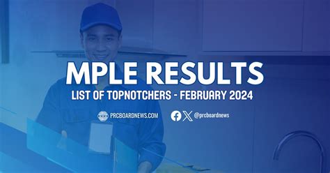 MPLE TOPNOTCHERS: February 2024 Master Plumber board .
